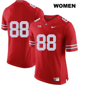 Women's NCAA Ohio State Buckeyes Jeremy Ruckert #88 College Stitched No Name Authentic Nike Red Football Jersey BX20F03NZ